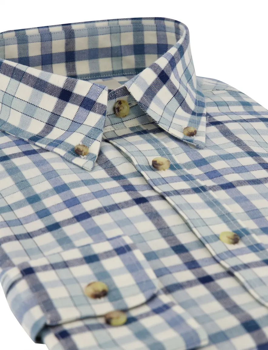 Viyella overhemd blauw geruit
