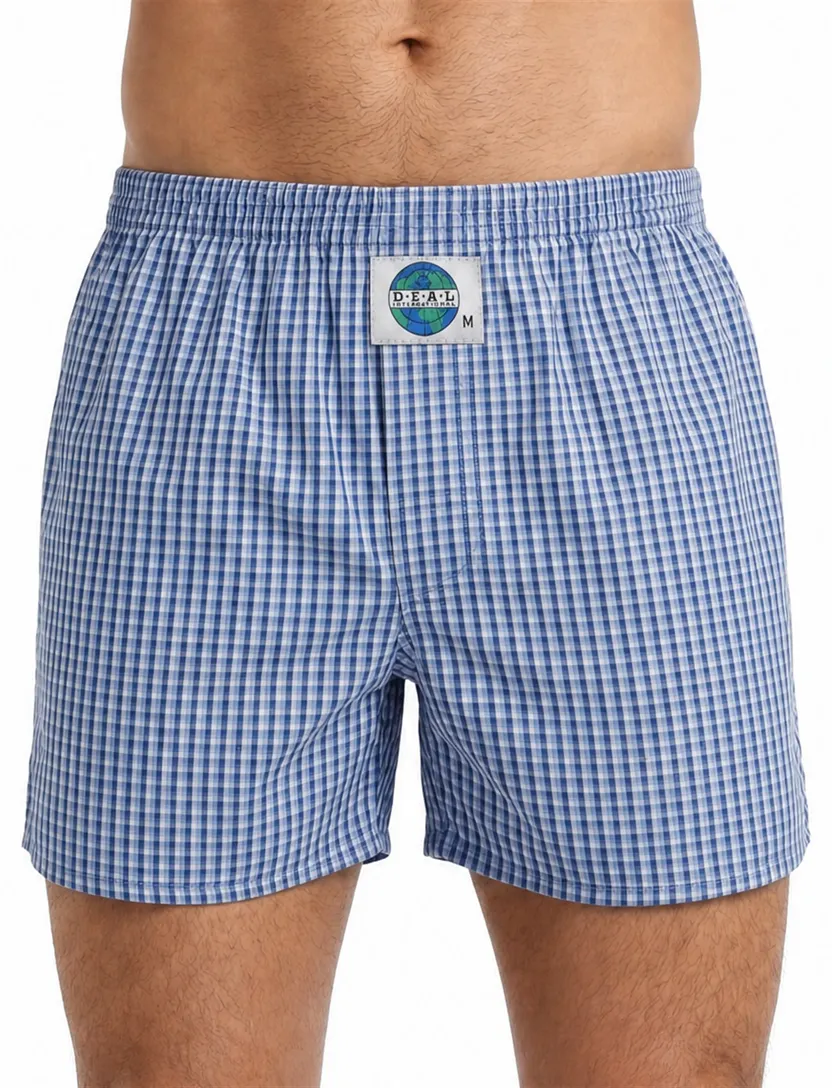 Ondergoed Deal blauw fijne geruit