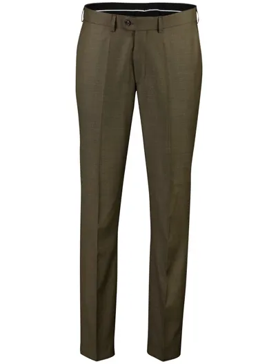 Dressler Dressler broek flatfront groen gemeleerd scheerwol