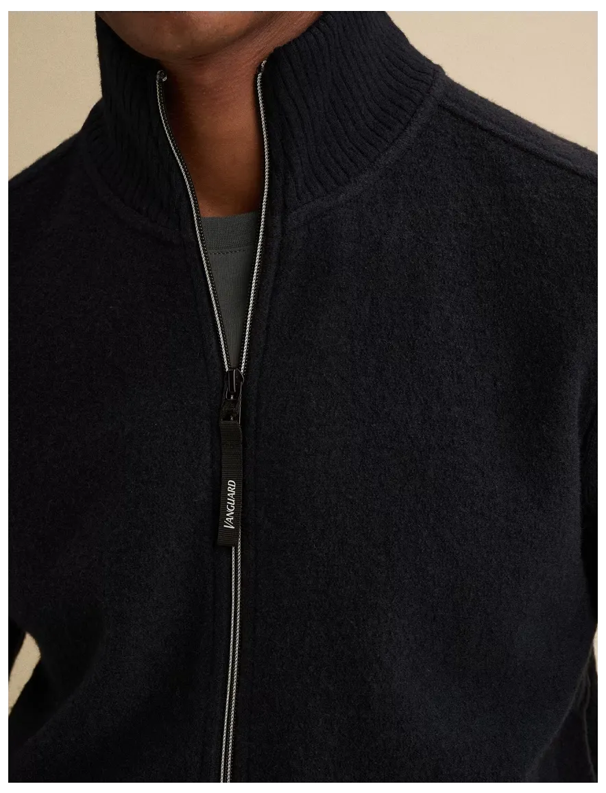 PME Legend vest donkerblauw gemeleerd gebreid