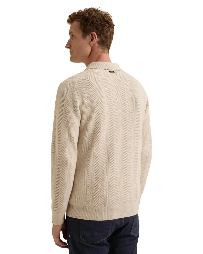 Poloshirt Vanguard beige structuur gebreid