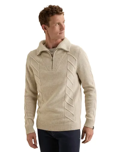 Vanguard Trui Vanguard beige grof gebreid