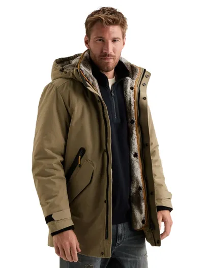 PME Legend PME Legend parka jas beige gevoerd waterdicht
