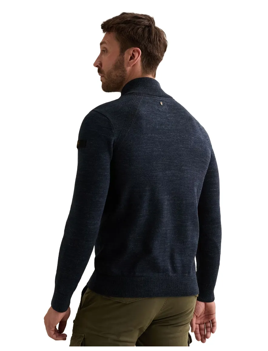 PME Legend trui half zip donkerblauw gemeleerd