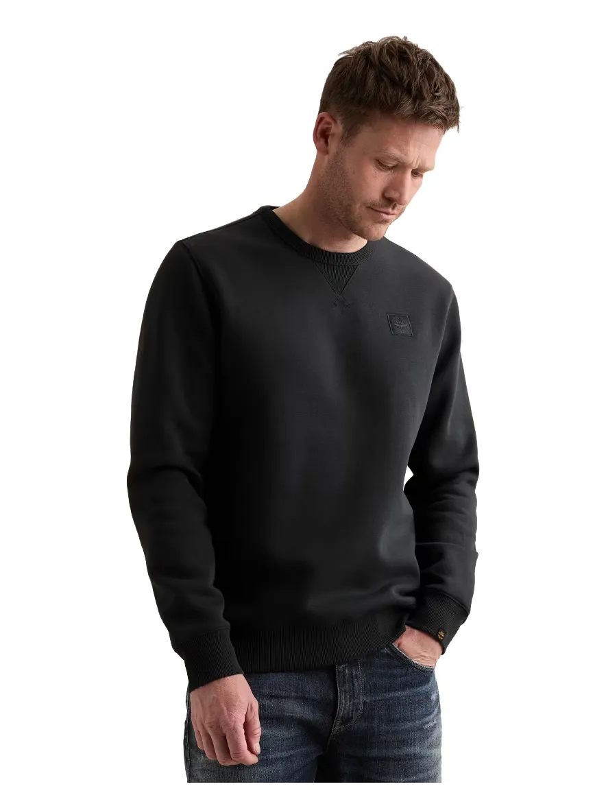 PME Legend trui ronde hals donkerblauw gemeleerd