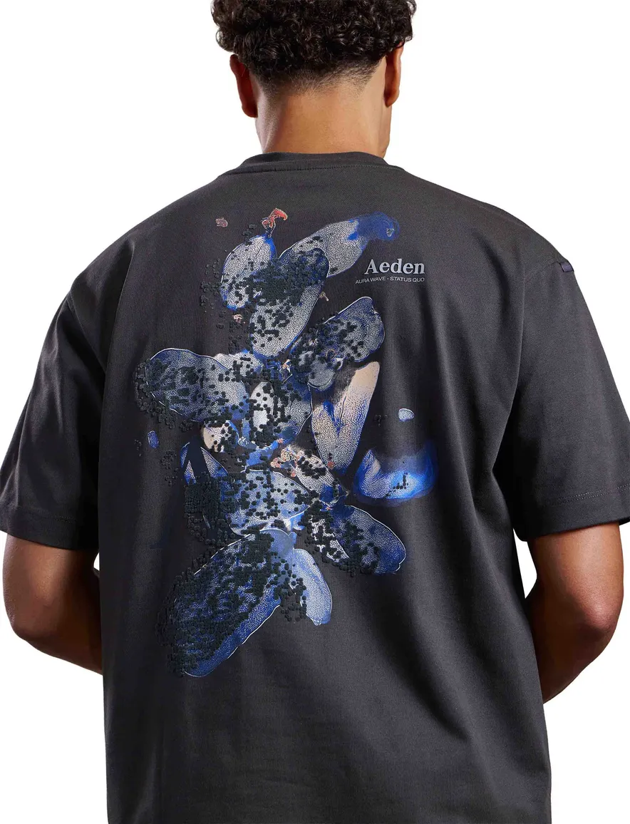 Antraciet T shirt Aeden backprint