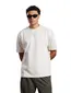 T shirt Aeden wit wijde fit katoen