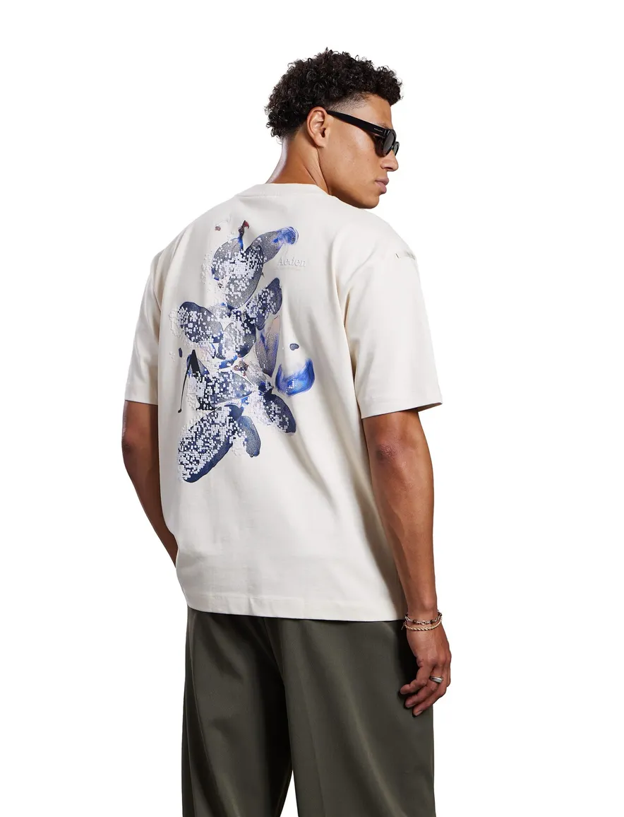 Aeden T shirt wit met backprint