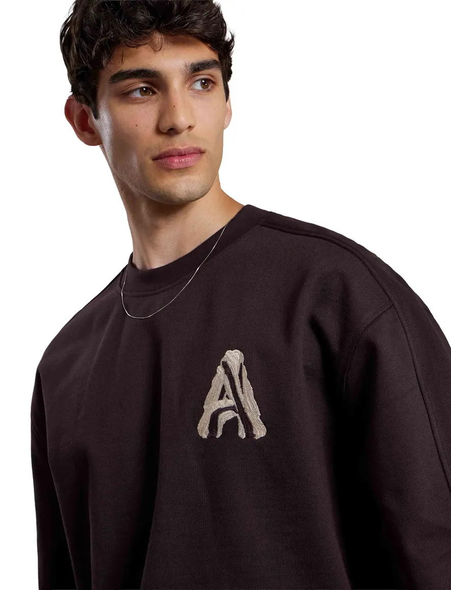 Aeden trui bruin met backprint