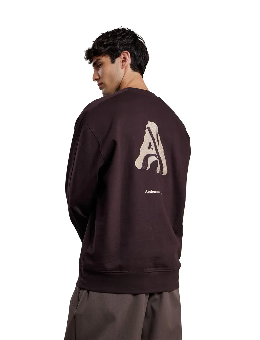 Aeden trui bruin met backprint