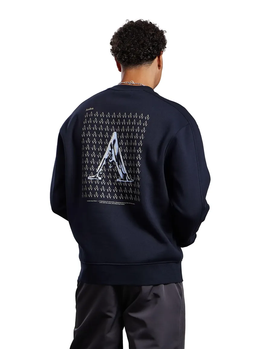 Aeden trui donkerblauw met backprint
