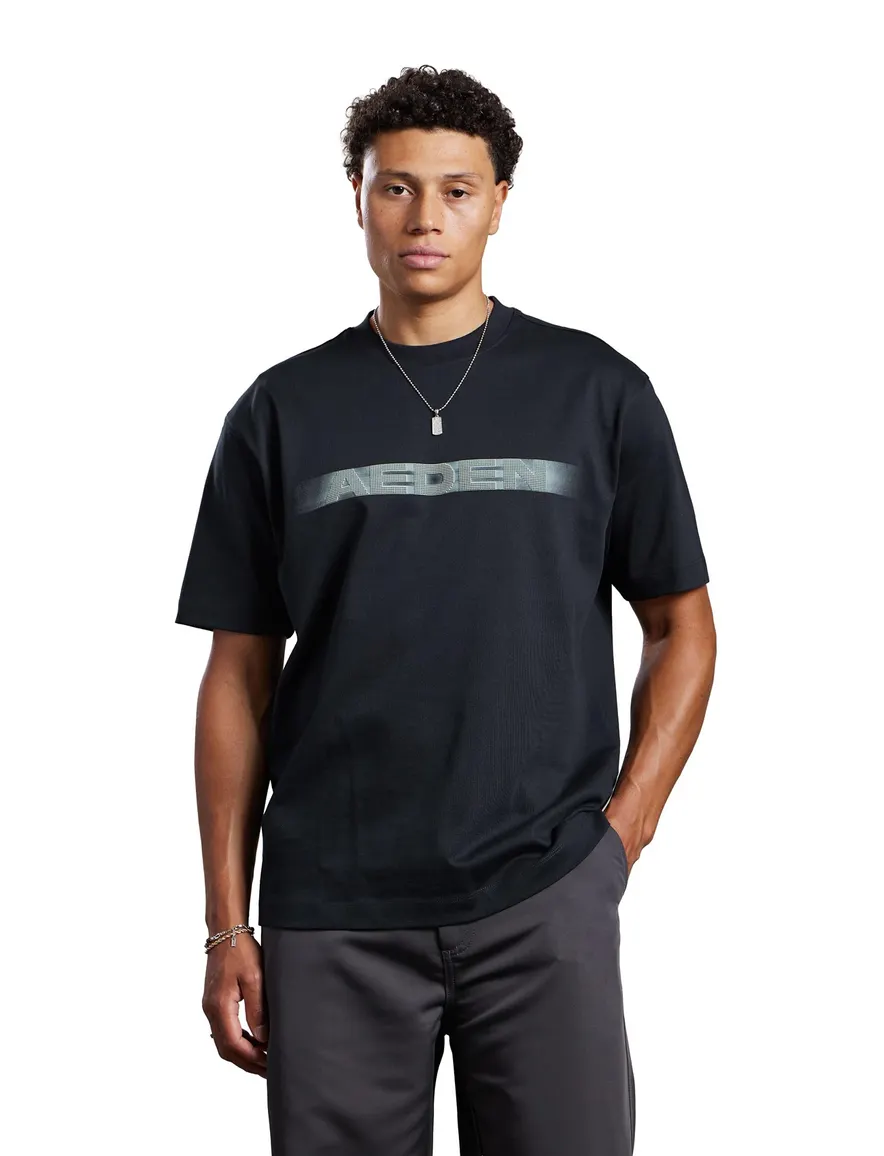 Aeden T shirt zwart geprint