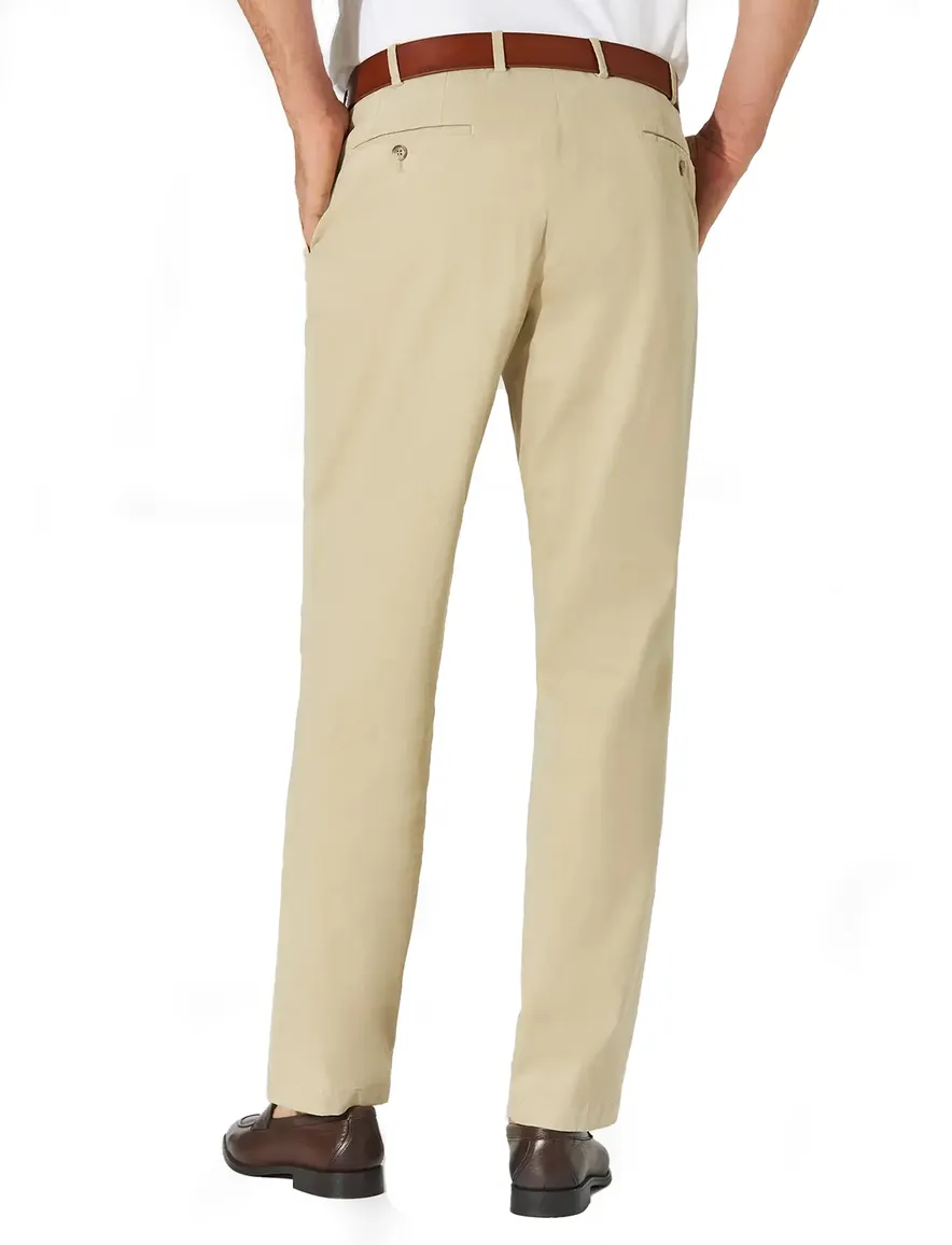 Hiltl chino met bandplooi beige