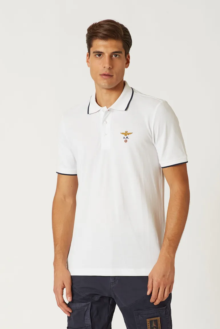 Aeronautica Militare polo wit met embleem