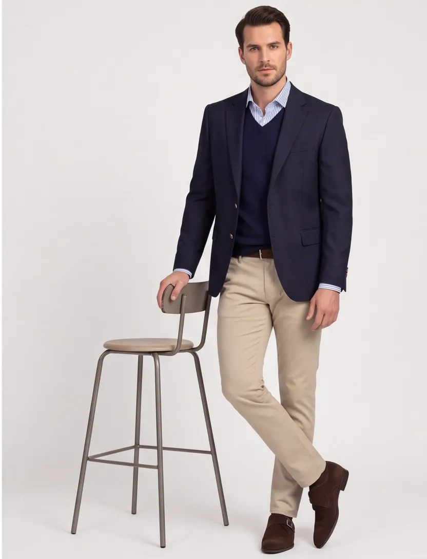 Magee blazer Nice wol donkerblauw