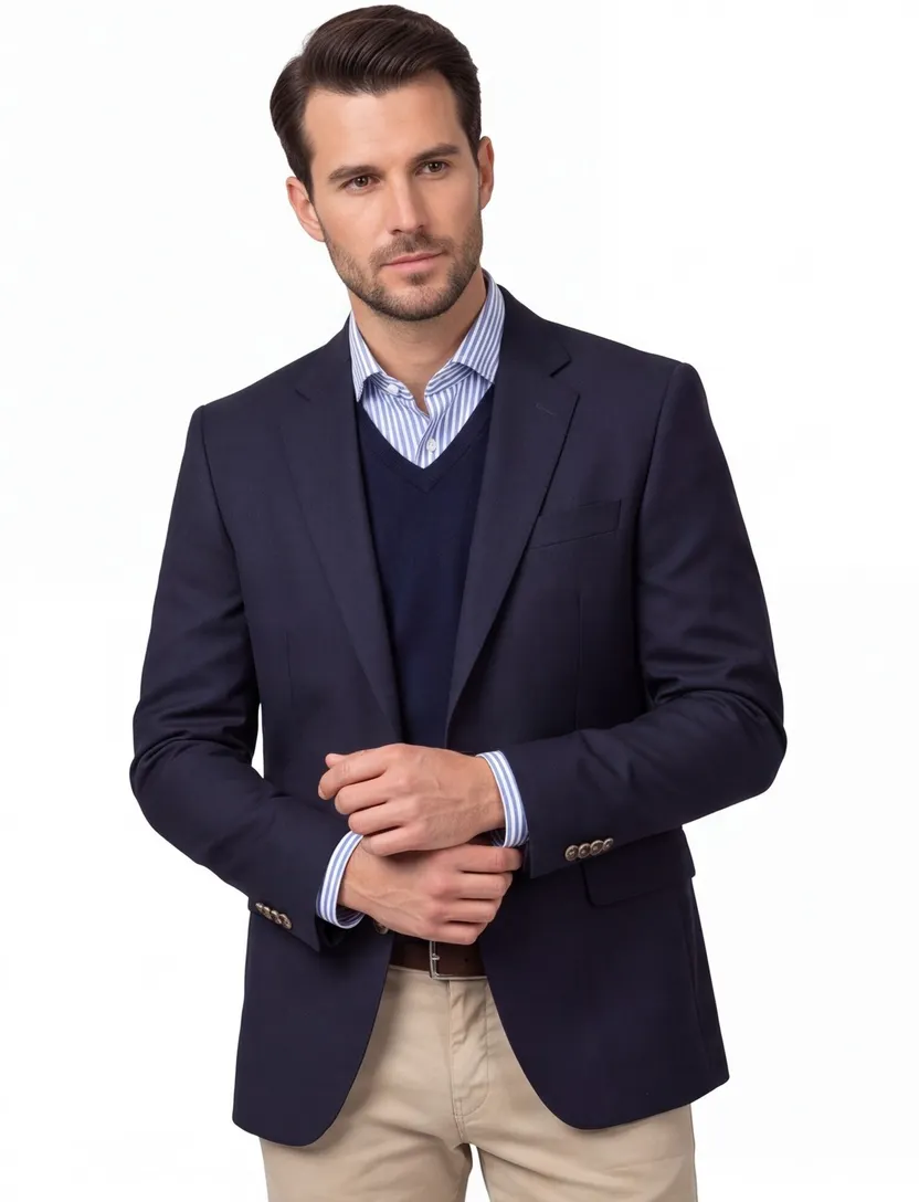 Magee blazer Nice wol donkerblauw