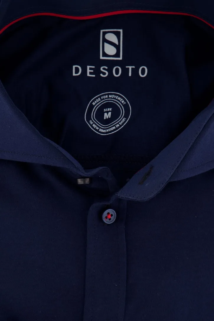 Desoto overhemd donkerblauw cutaway boord