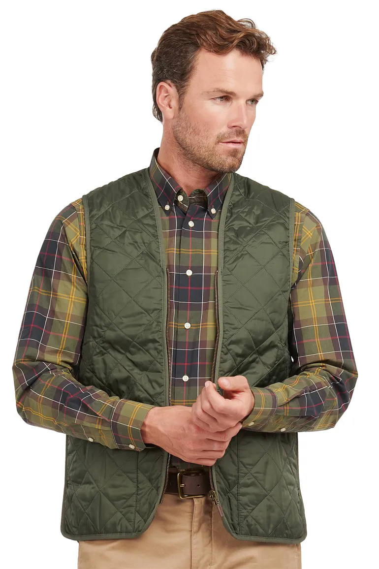 Barbour bodywarmer Olive quilt groen inritsbaar