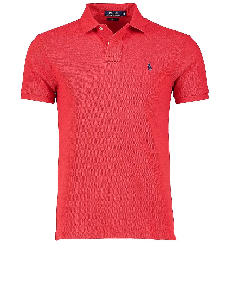 polo Polo Ralph Lauren rood effen katoen slim fit