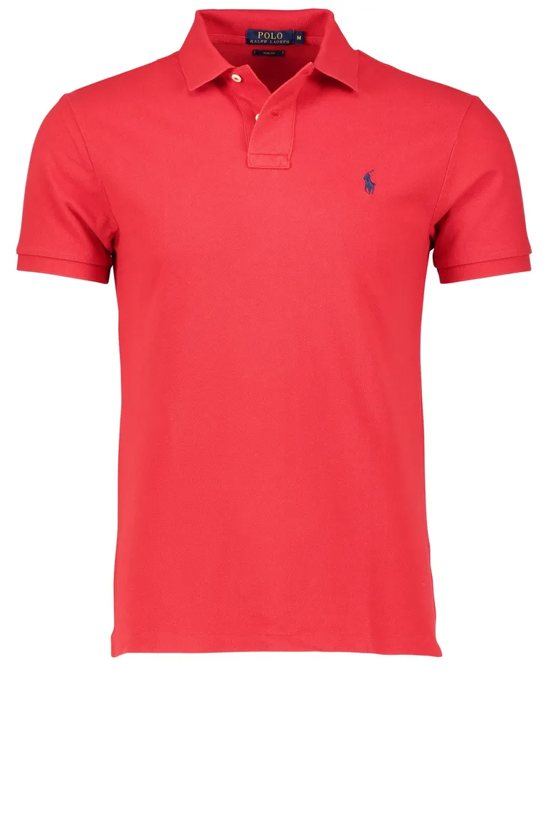 Polo Ralph Lauren polo slim fit rood effen katoen