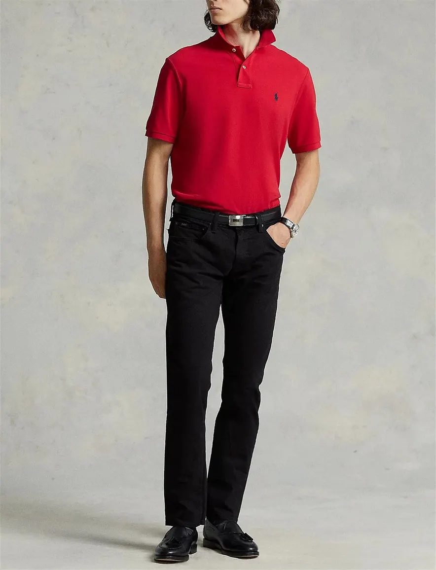 polo Polo Ralph Lauren rood effen katoen slim fit