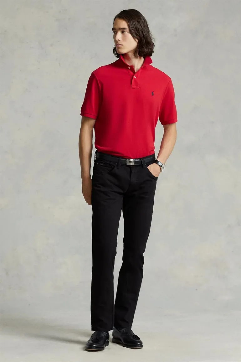 Polo Ralph Lauren polo slim fit rood effen katoen