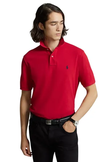 Polo Ralph Lauren polo Polo Ralph Lauren rood effen katoen slim fit