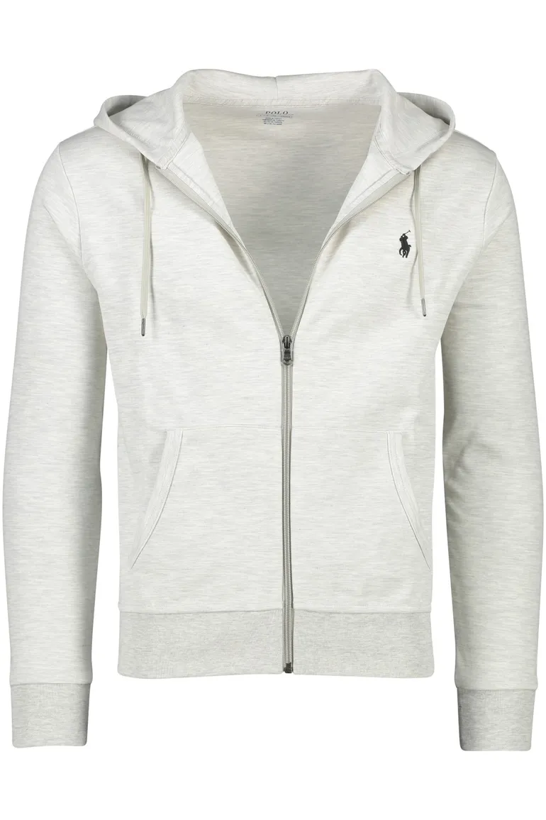 vest Polo Ralph Lauren grijs effen katoen opstaande kraag rits
