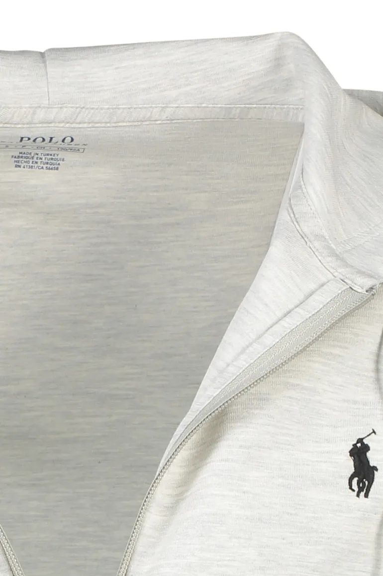 vest Polo Ralph Lauren grijs effen katoen opstaande kraag rits