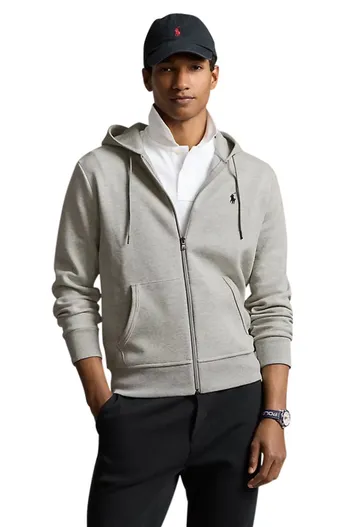 Polo Ralph Lauren Polo Ralph Lauren vest opstaande kraag grijs rits effen katoen