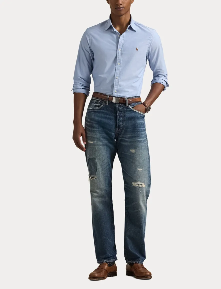 Ralph Lauren overhemd Oxford Slim Fit lichtblauw