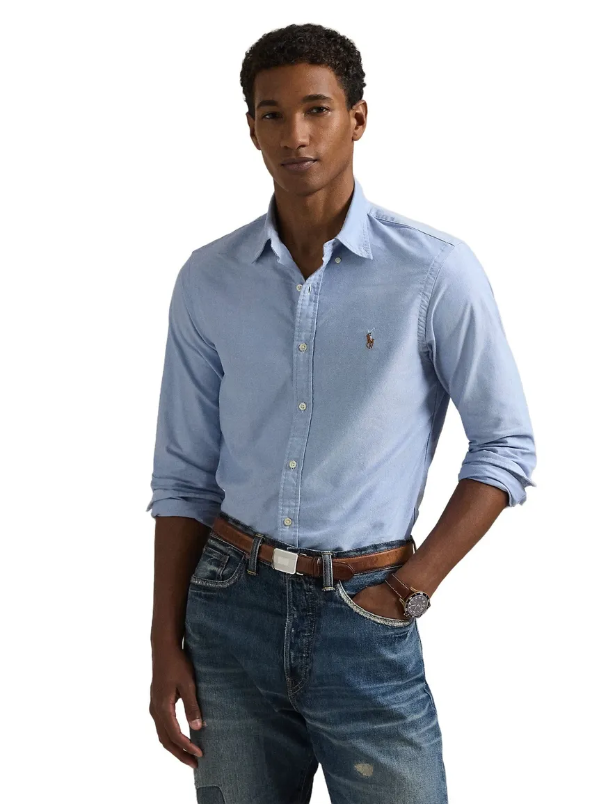 Ralph Lauren overhemd Oxford Slim Fit lichtblauw