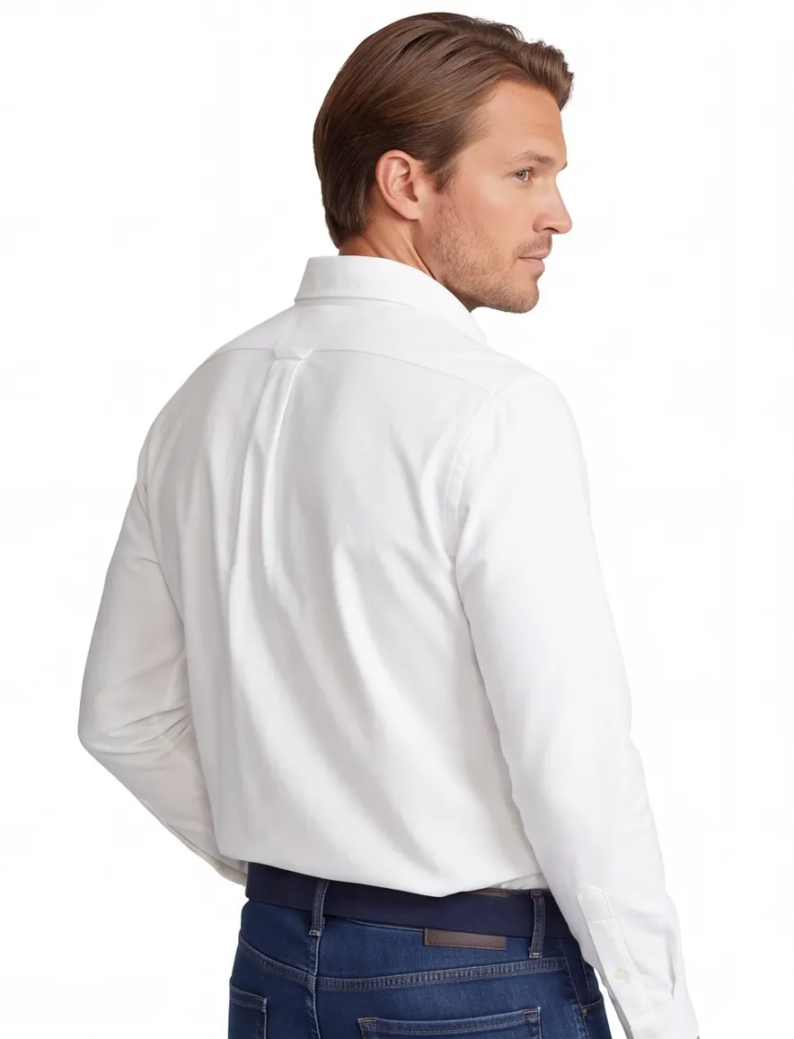 Ralph Lauren overhemd wit classic Oxford Slim Fit