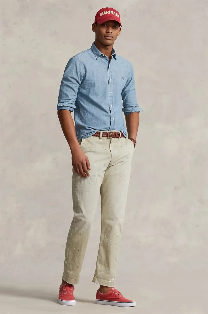 Ralph Lauren jeans overhemd Slim Fit midblue denim