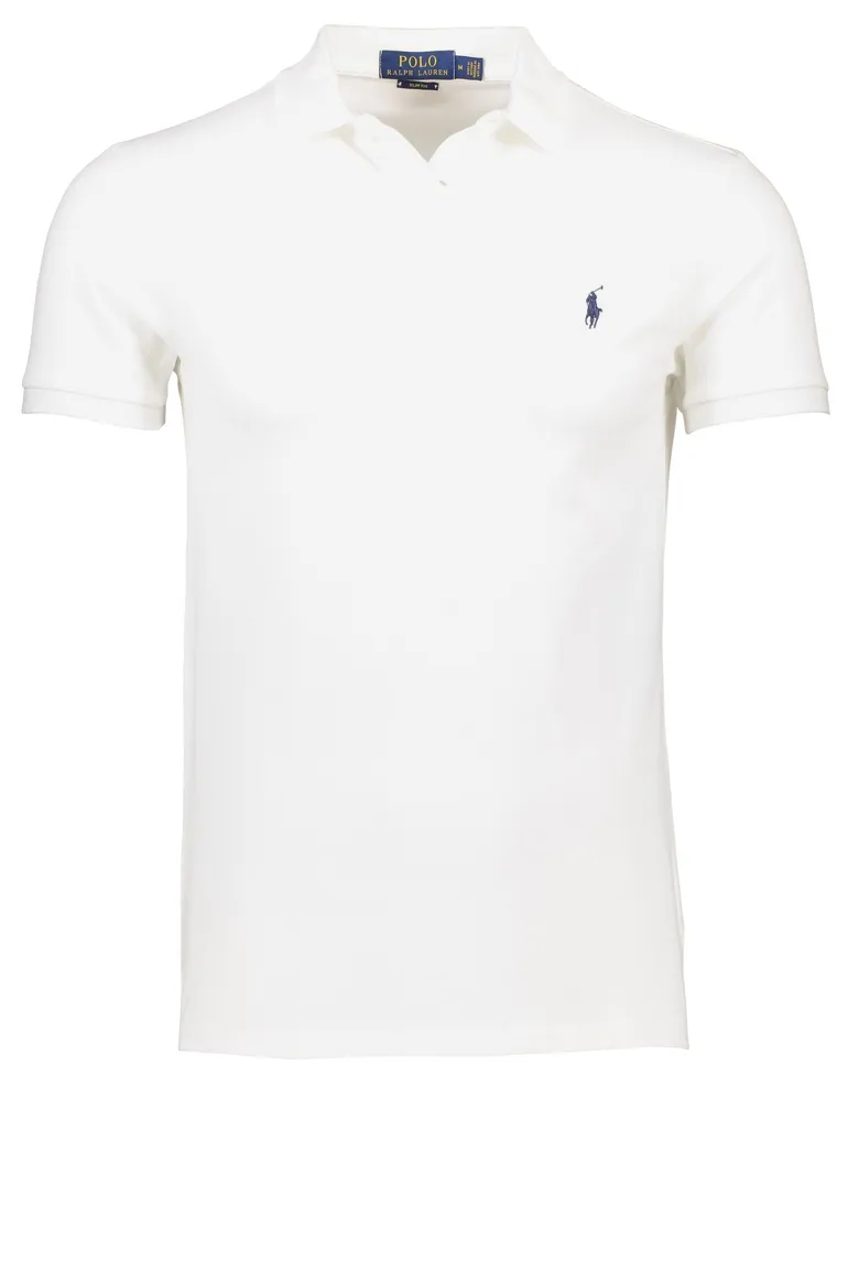 Polo Ralph Lauren polo slim fit wit effen katoen