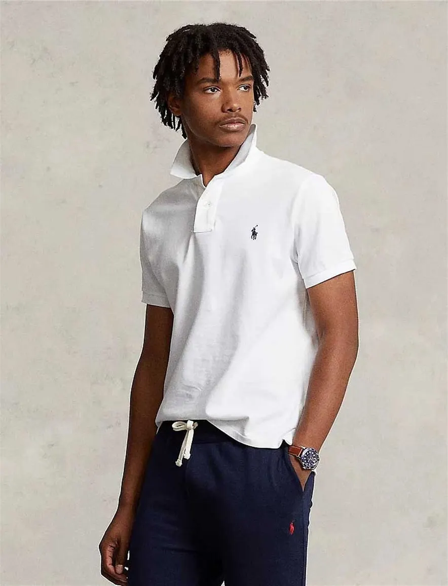 polo Polo Ralph Lauren wit effen katoen slim fit