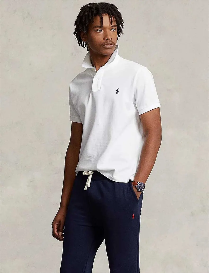 polo Polo Ralph Lauren wit effen katoen slim fit