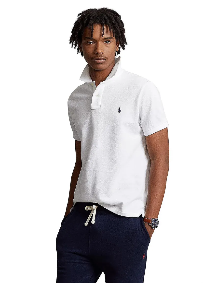 polo Polo Ralph Lauren wit effen katoen slim fit