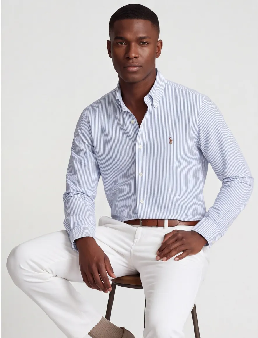 Ralph Lauren overhemd light blue streepmotief