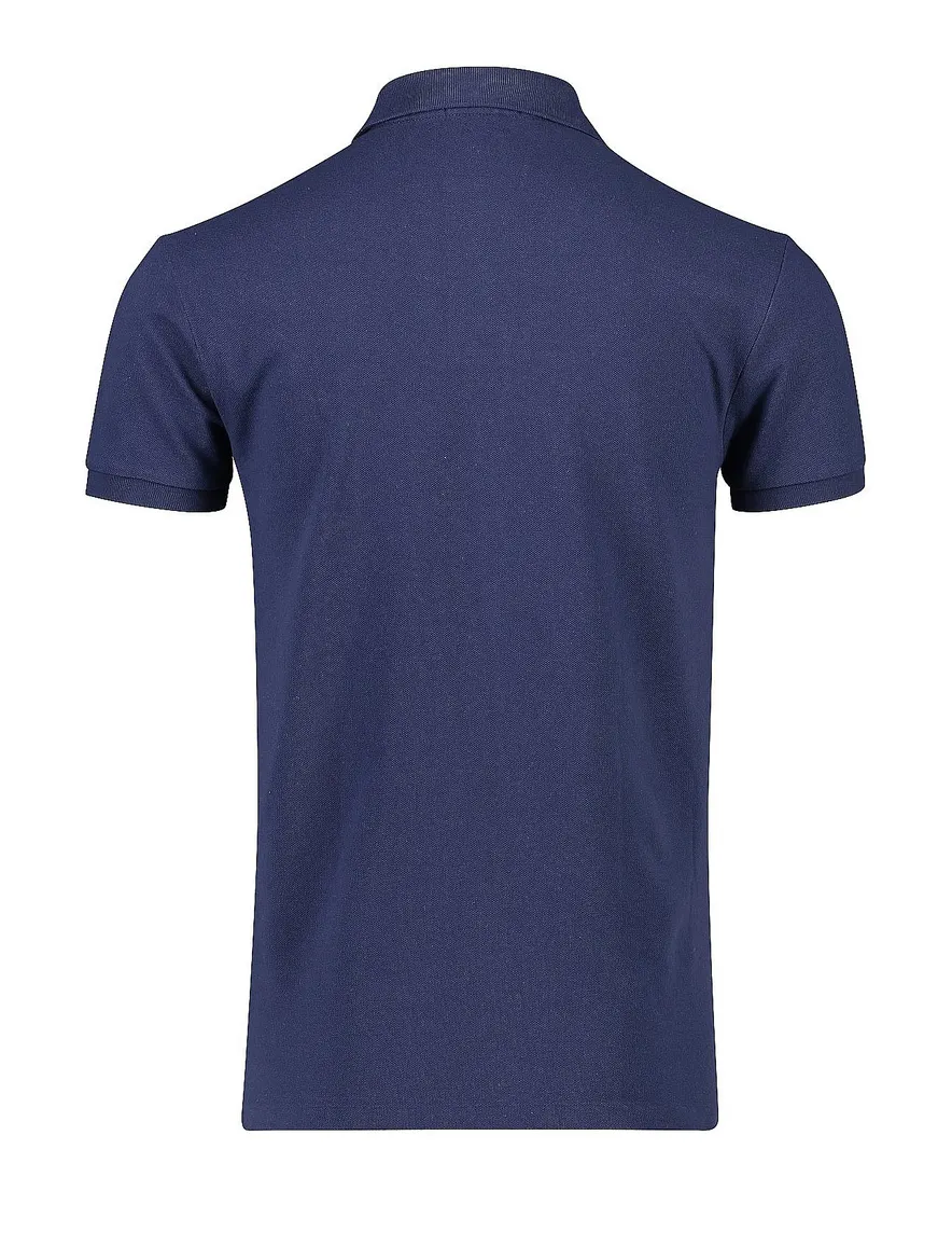 polo Polo Ralph Lauren donkerblauw effen katoen slim fit