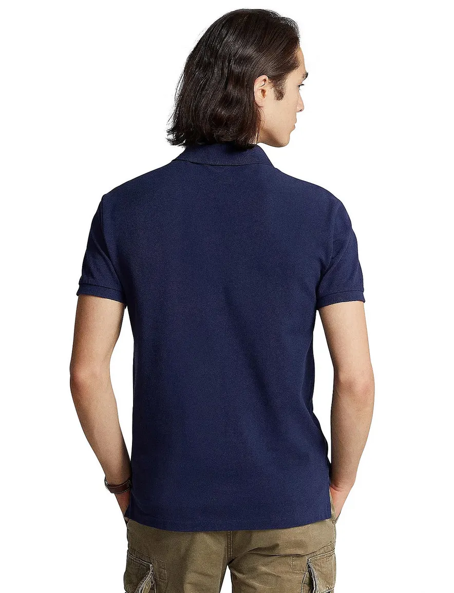 polo Polo Ralph Lauren donkerblauw effen katoen slim fit
