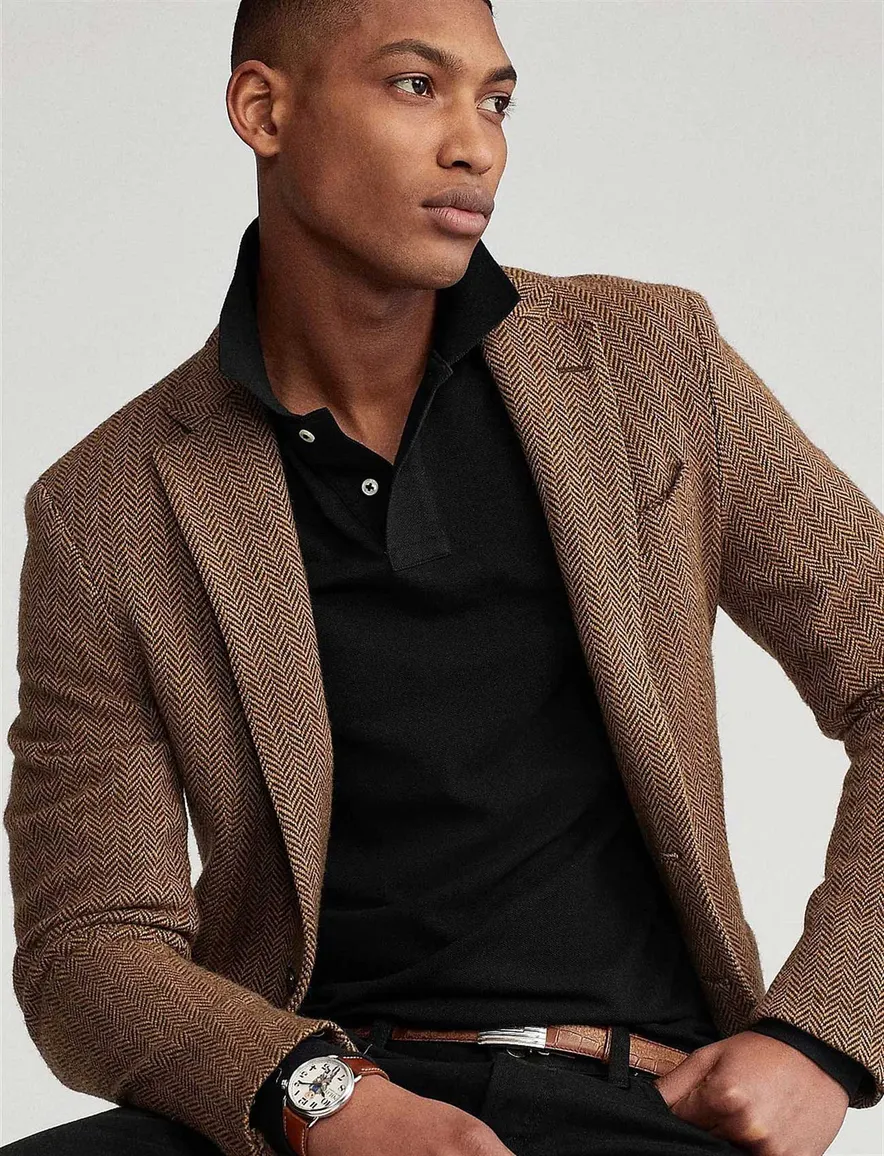 Polo Ralph Lauren polo slim fit zwart effen, geprint katoen