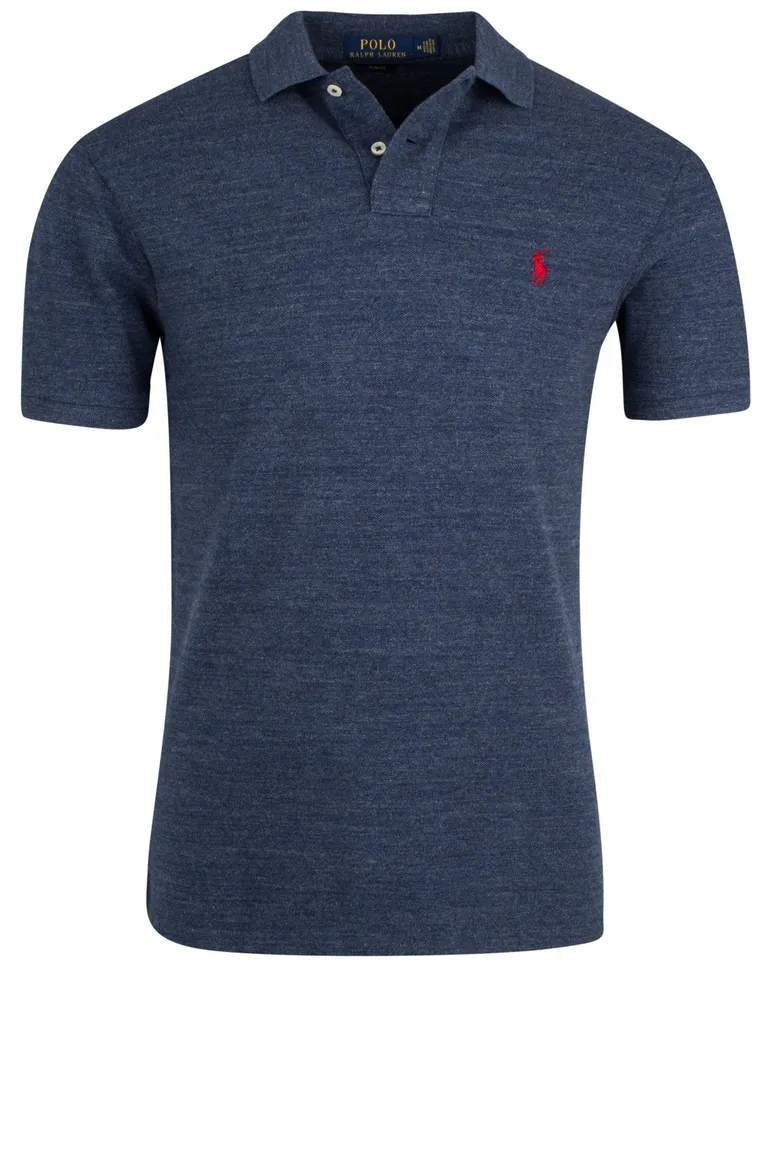 Ralph Lauren poloshirt blauw melange slim fit