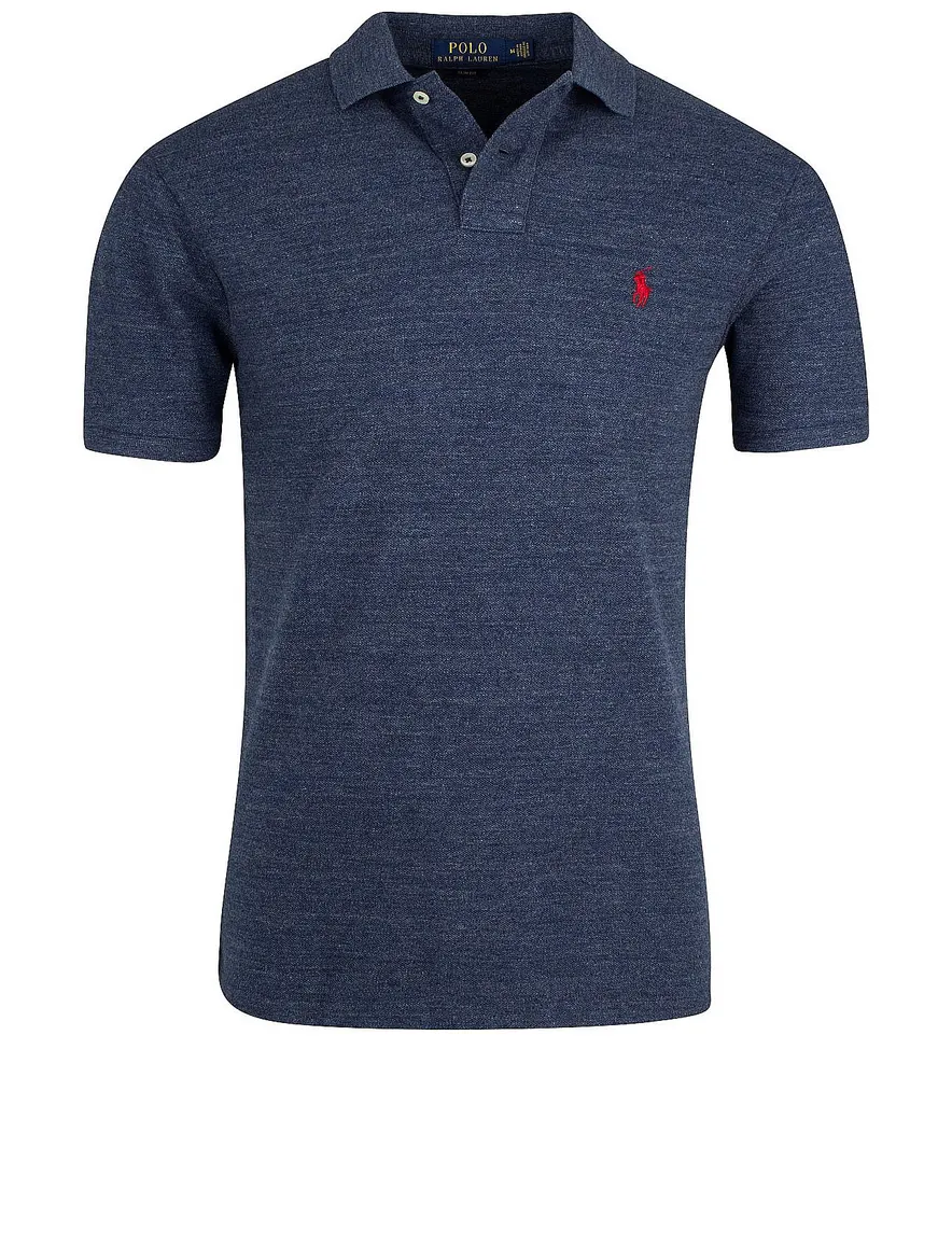 Ralph Lauren poloshirt blauw melange slim fit