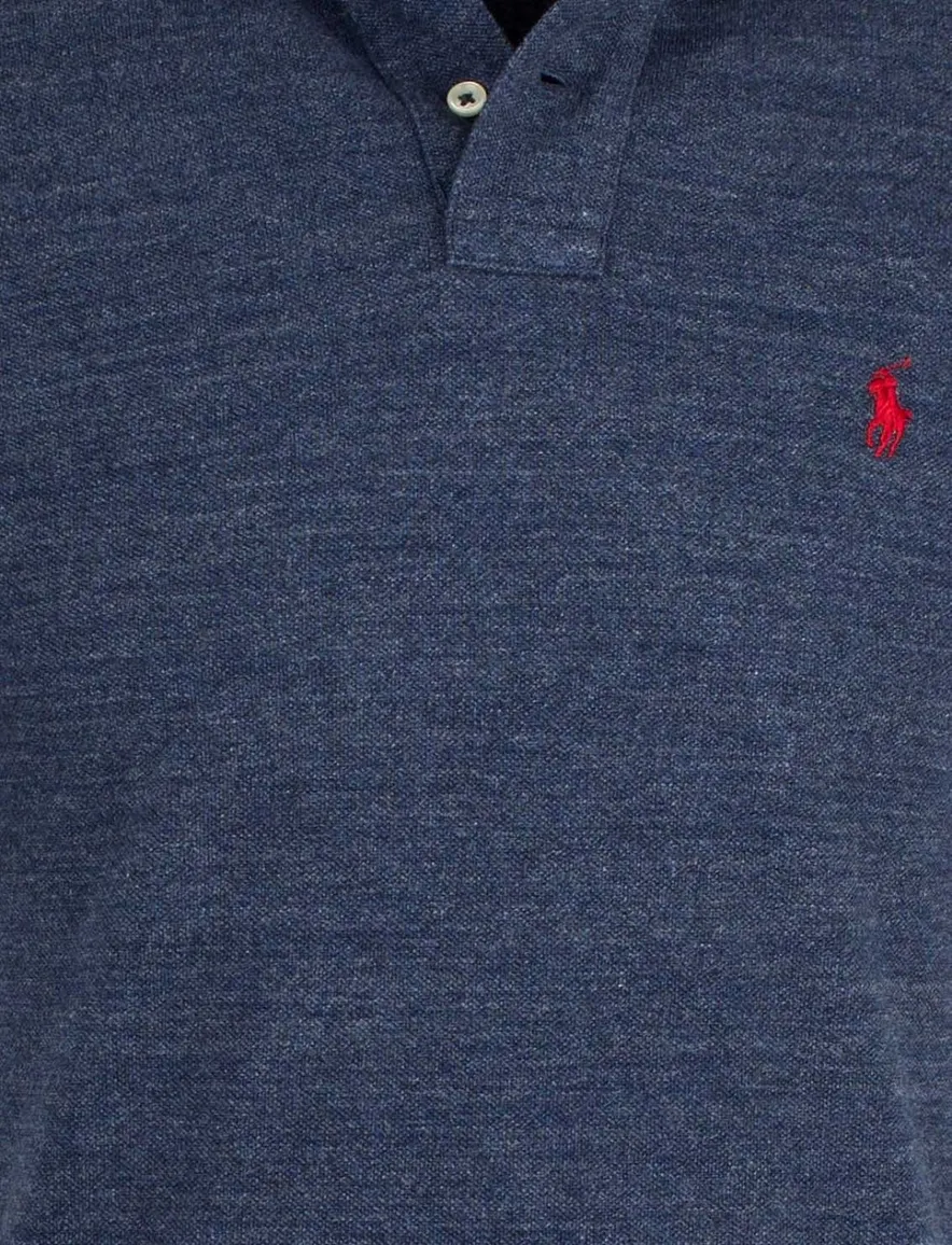 Ralph Lauren poloshirt blauw melange slim fit