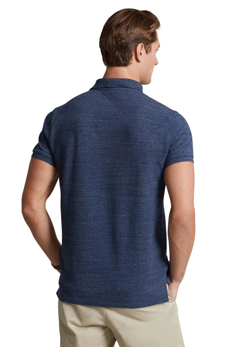 Ralph Lauren poloshirt blauw melange slim fit