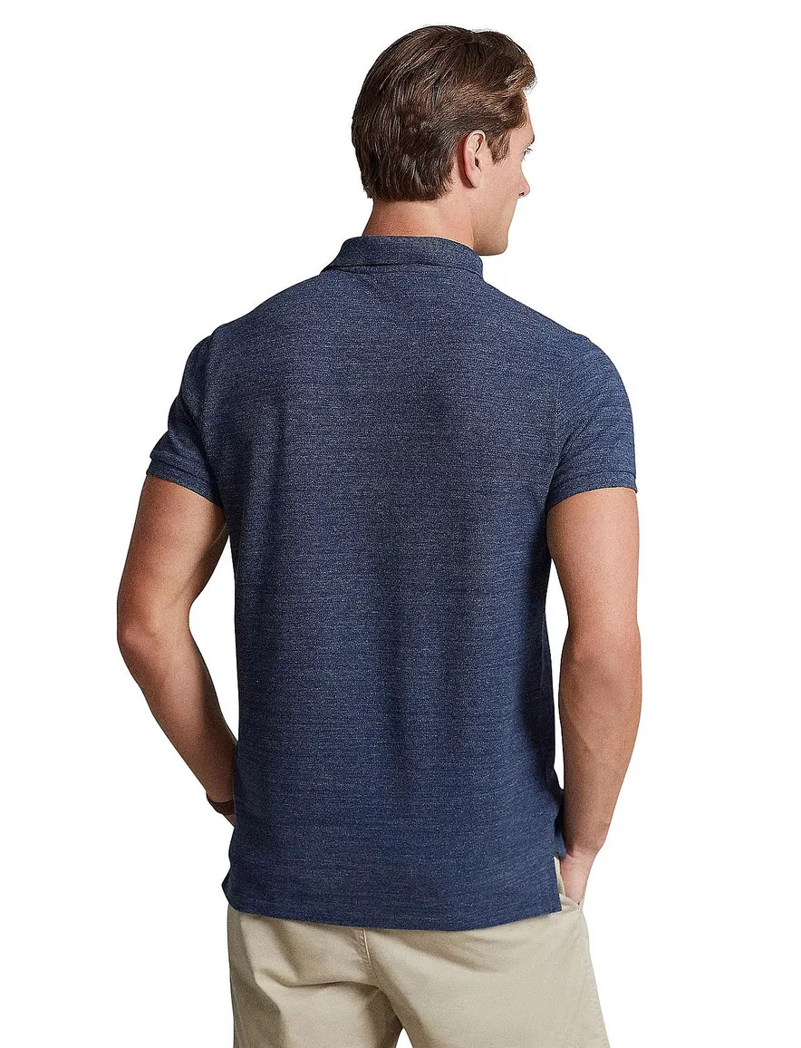 Ralph Lauren poloshirt blauw melange slim fit