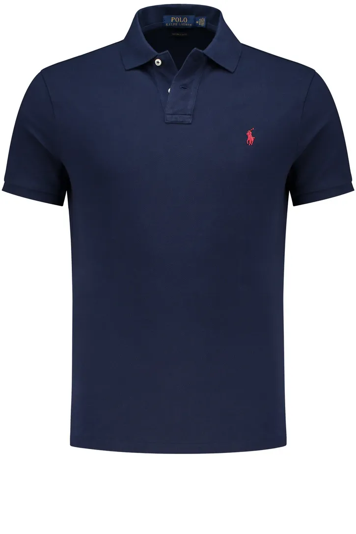 Ralph Lauren Custom Slim Fit polo donkerblauw