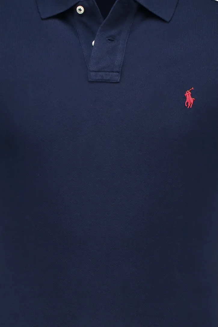 Ralph Lauren Custom Slim Fit polo donkerblauw