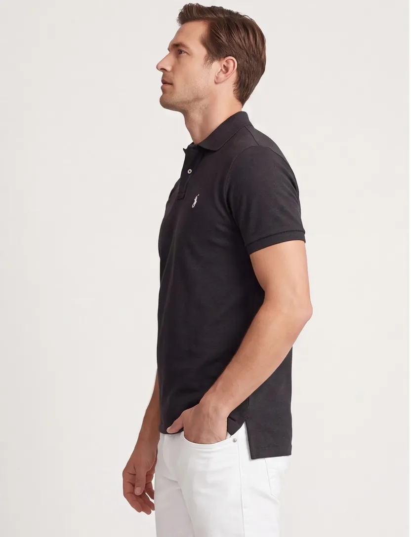 Ralph Lauren polo Custom Slim Fit zwart